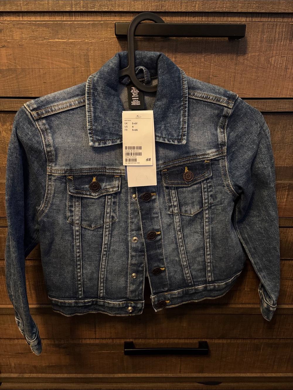 H&M Medium Blue Denim Jacket with Button Front